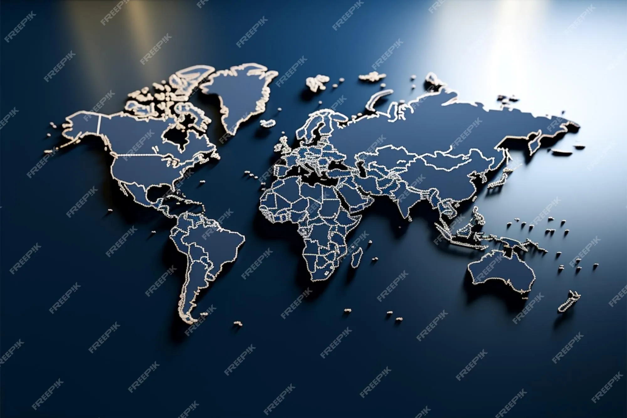 Representación de mapa mundial en 3d extruido para una vista geográfica dinámica | Foto Premium Representación de mapa mundial en 3d extruido para una vista geográfica dinámica | Foto Premium
