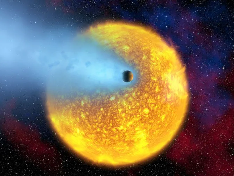 Reproducción artística del planeta cometario HD 209458b Reproducción artística del planeta cometario HD 209458b
