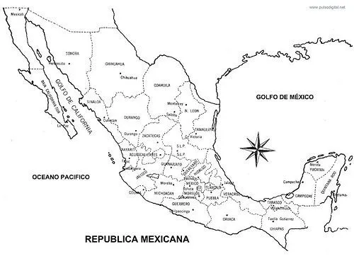 Mapa de la Republica Mexicana con nombres y división política ... Mapa de la Republica Mexicana con nombres y división política ...
