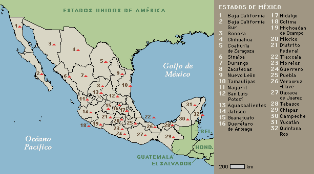 República Mexicana: mapa de los estados mexicanos | México La Red República Mexicana: mapa de los estados mexicanos | México La Red