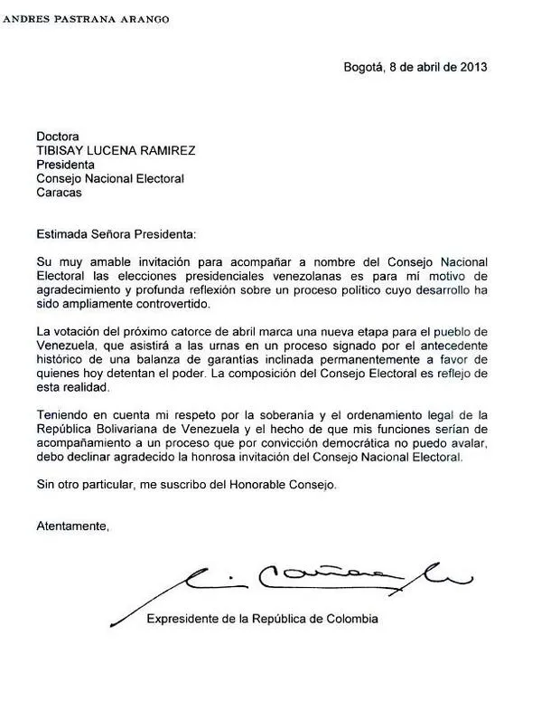 EL REPUBLICANO LIBERAL: LA CARTA DE ANDRES PASTRANA EXPRESIDENTE ...