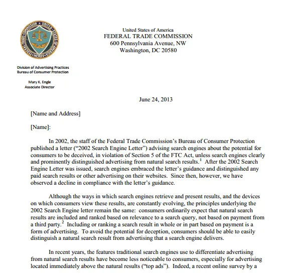 Requerimiento oficial de USA a los buscadores y redes sociales ...