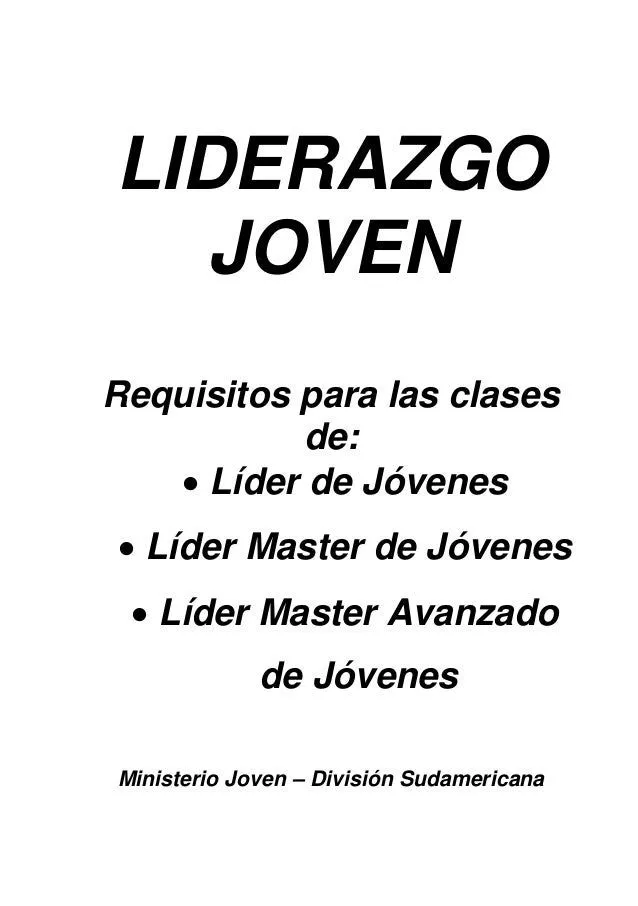 Requisitos para las Clases: Líder de Jóvenes