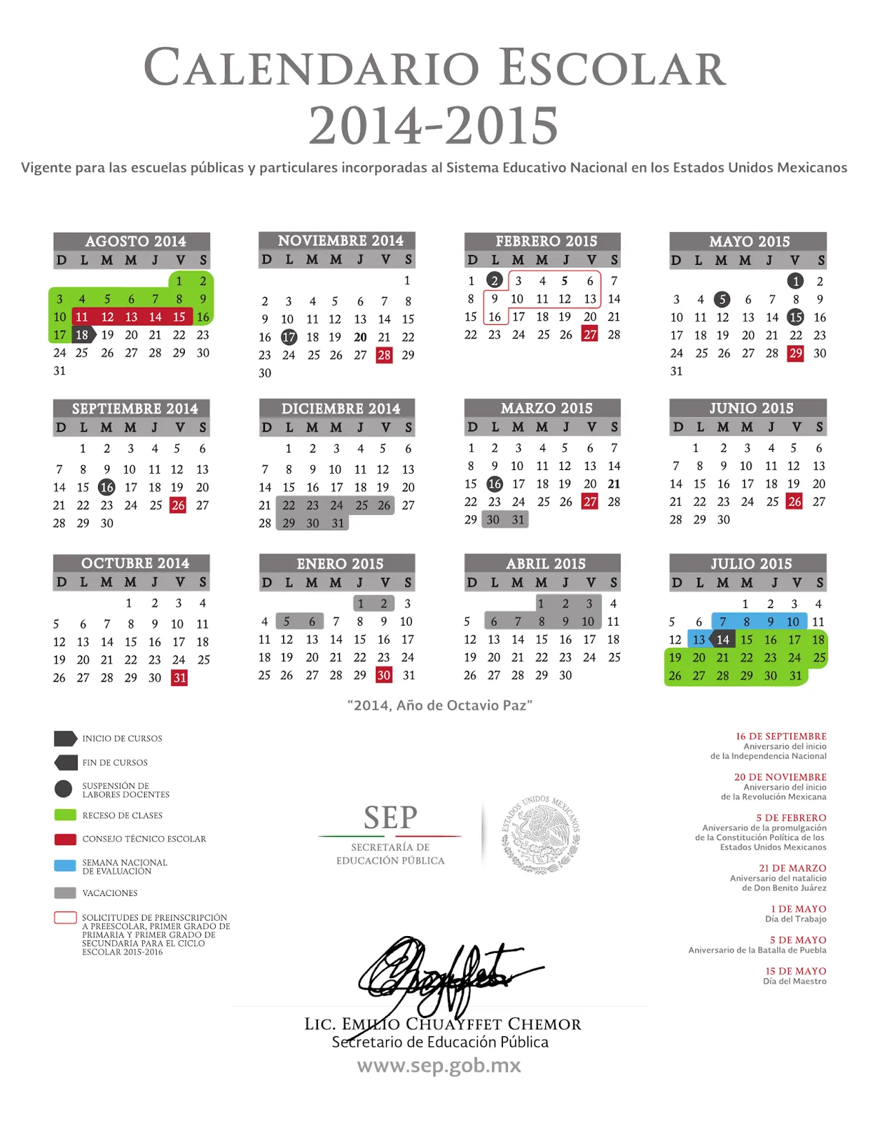 Residentes: SEP: Regreso a Clases 18 de Agosto. Calendario Escolar ...