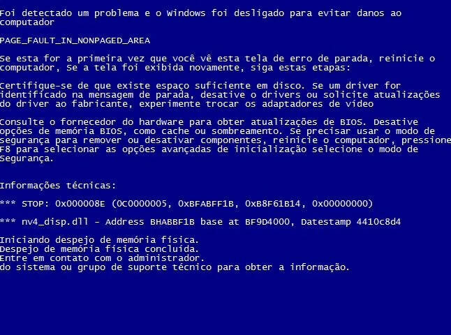 Como resolver o problema da tela azul no Windows
