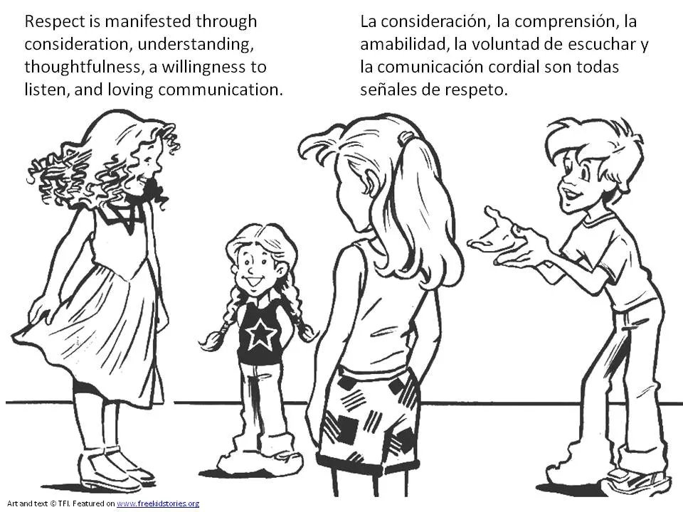 Respeto: Paginas para pintar – Respect Coloring Pages – Free Kids Stories Respeto: Paginas para pintar – Respect Coloring Pages – Free Kids Stories