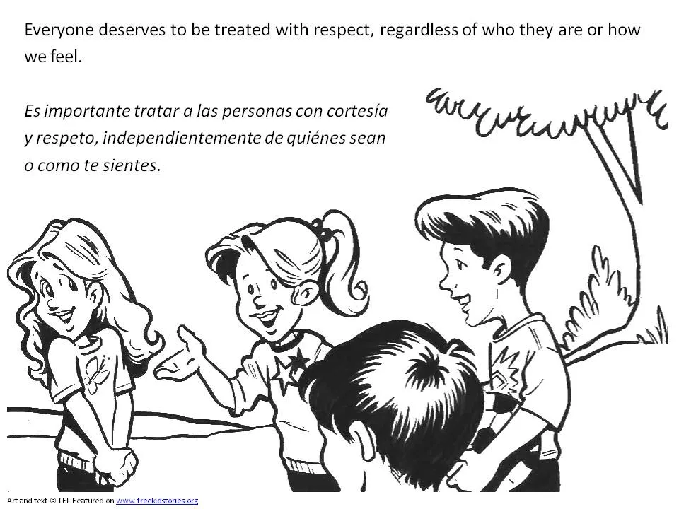 Respeto: Paginas para pintar – Respect Coloring Pages – Free Kids Stories Respeto: Paginas para pintar – Respect Coloring Pages – Free Kids Stories