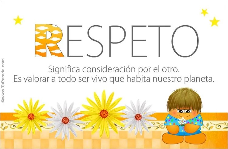 Respeto. Valores humanos, ver tarjetas, postales virtuales