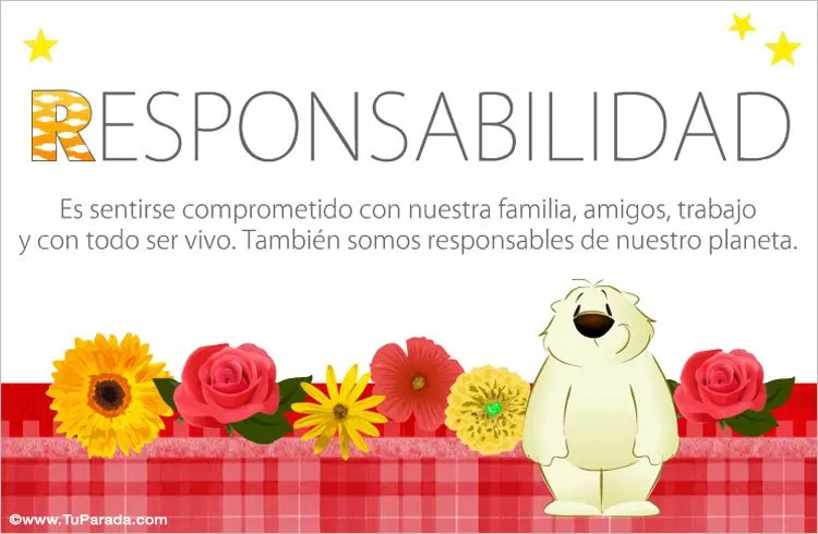 Responsabilidad - Valores humanos, enviar tarjeta, tarjetas ... Responsabilidad - Valores humanos, enviar tarjeta, tarjetas ...