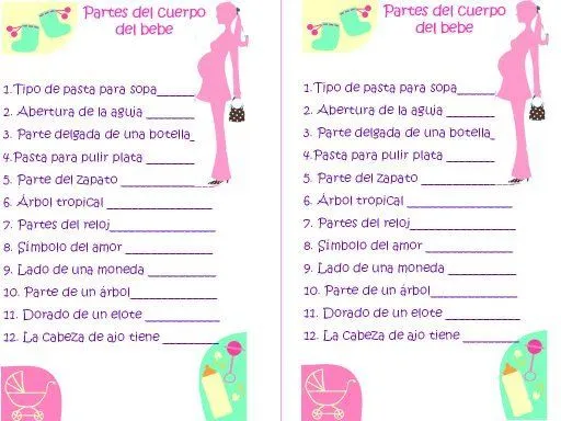 Respuestas de juegos de mesa de imagui para baby shower para ...