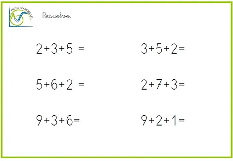 Sumas de primero de primaria - Imagui