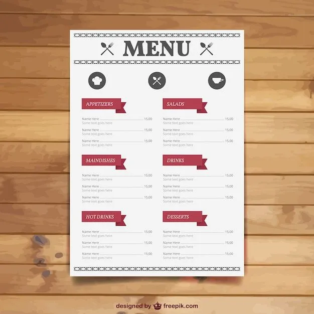 Restaurante plantilla de menú | Descargar Vectores gratis Restaurante plantilla de menú | Descargar Vectores gratis