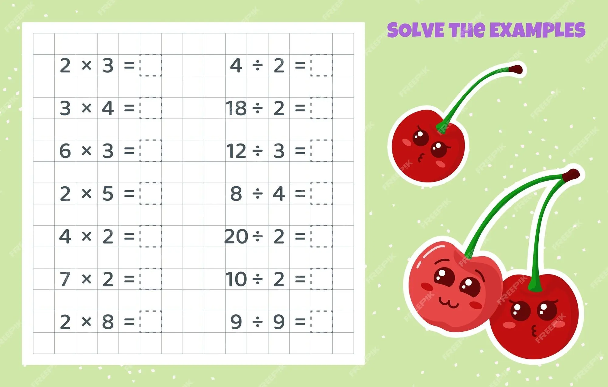 Resuelve los ejemplos división y multiplicación juego de rompecabezas matemático hoja de trabajo para la escuela | Vector Premium Resuelve los ejemplos división y multiplicación juego de rompecabezas matemático hoja de trabajo para la escuela | Vector Premium