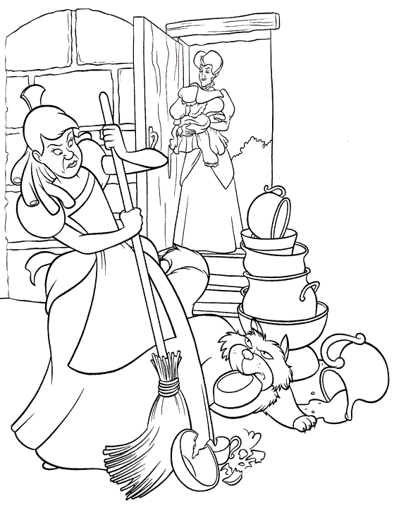 Dibujos para colorear de una niña limpiando su casa - Imagui