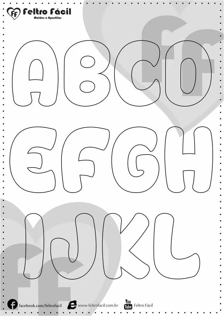 Resultado de imagen para modelo de letras imagui en foami minusculas |  Molde letras feltro, Letras em feltro, Moldes de letras