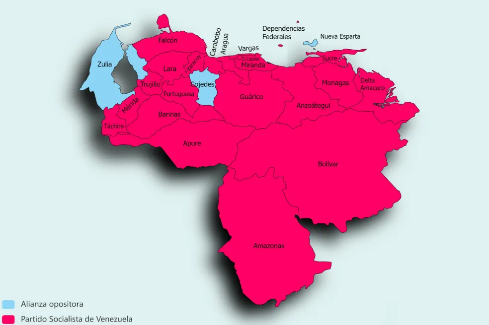 Resultados de las elecciones en Venezuela: ¿cómo queda el mapa tras el 21N?  | EL ESPECTADOR