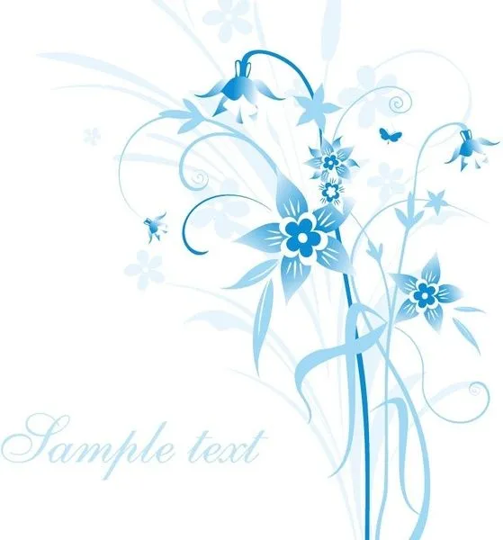 Resumen ilustración vectorial de flores azules Vector floral ... Resumen ilustración vectorial de flores azules Vector floral ...