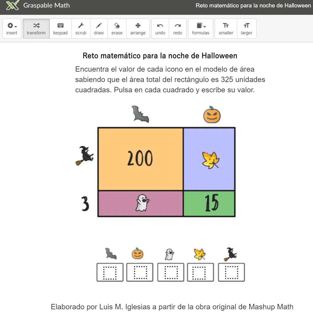 Reto matemático terrorífico para la noche de Halloween – Graspable Math –  MatemáTICas: 1,1,2,3,5,8,13,…