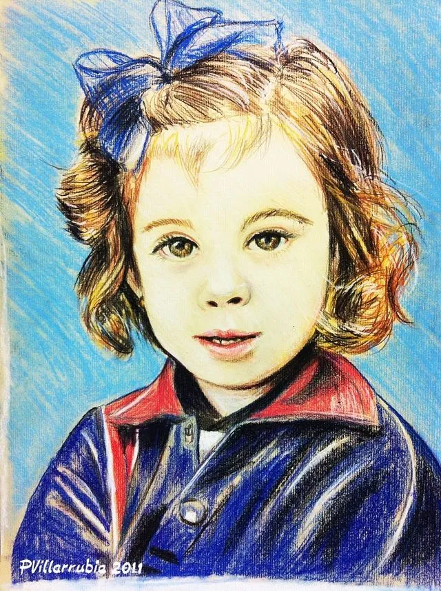 Retrato infantil. Lápices y pasteles | Acuarelas y Apuntes Retrato infantil. Lápices y pasteles | Acuarelas y Apuntes