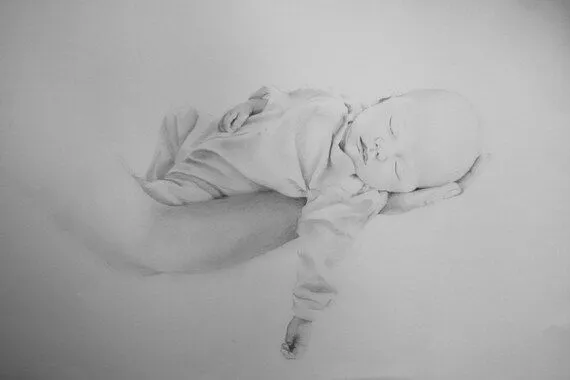 retrato a lápiz Comisión arte de dulce bebé por lifetimeportraits retrato a lápiz Comisión arte de dulce bebé por lifetimeportraits