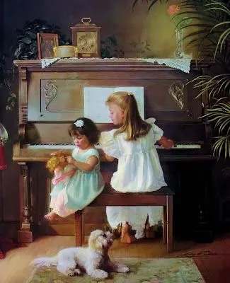 RETRATOS DE NIÑAS PINTADOS AL OLEO. Pintor Greg Olsen, Provo, Utah, EE.UU. RETRATOS DE NIÑAS PINTADOS AL OLEO. Pintor Greg Olsen, Provo, Utah, EE.UU.