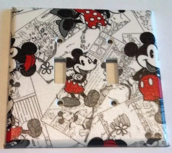 Retro Black Red grey Mickey Mouse Minnie Mouse by PeddlinTreasurez Retro Black Red grey Mickey Mouse Minnie Mouse by PeddlinTreasurez