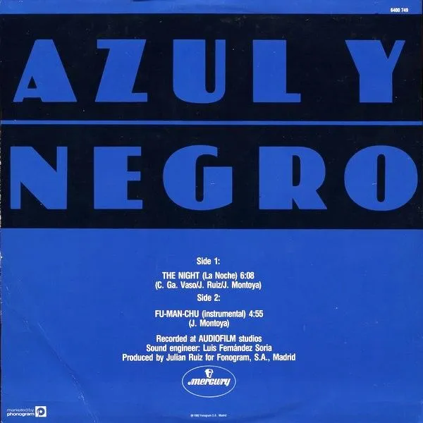 RETRO DISCO HI-NRG: AZUL Y NEGRO "The Night" [La Noche] (12'' Maxi ...