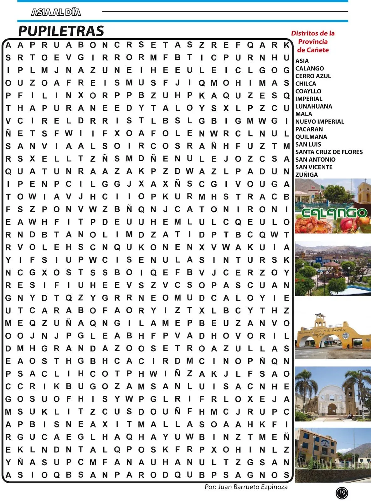 REVISTA DELZO: PUPILETRAS - DISTRITOS DE LA PROVINCIA DE CAÑETE REVISTA DELZO: PUPILETRAS - DISTRITOS DE LA PROVINCIA DE CAÑETE