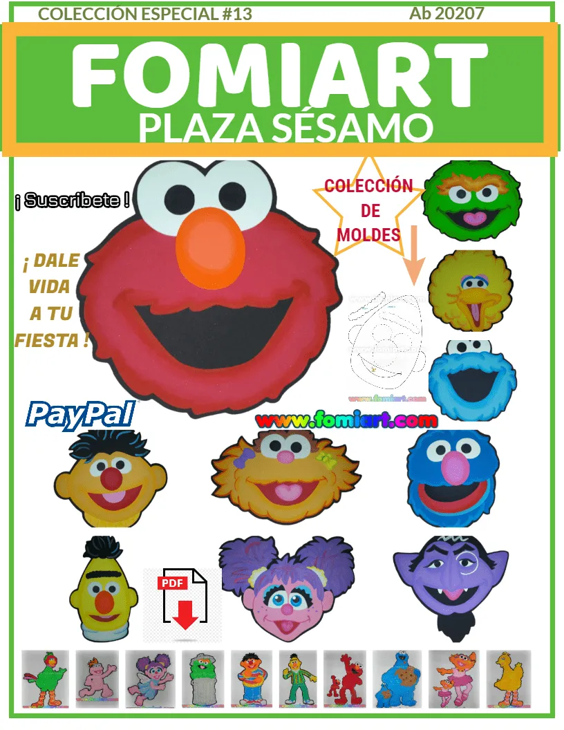 Revista Especial #13 : Caritas de Personajes Plaza Sésamo - Moldes para Manualistas Revista Especial #13 : Caritas de Personajes Plaza Sésamo - Moldes para Manualistas