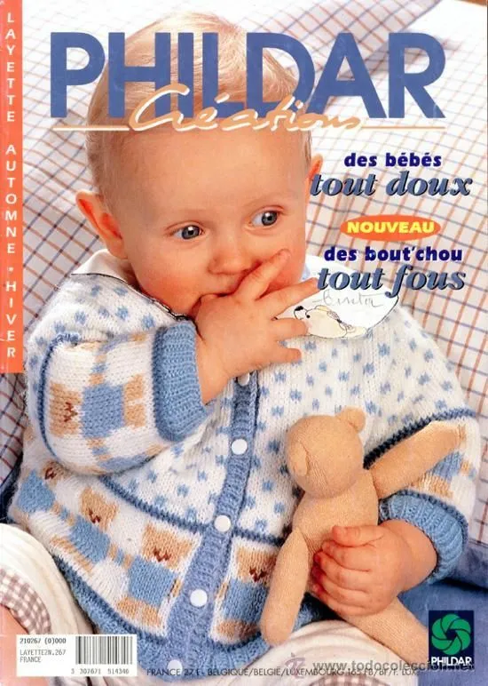 Revista *PHILDAR LAYETTE Nº267* AUTOMNE-HIVER 1995 -Punto Bebés ...
