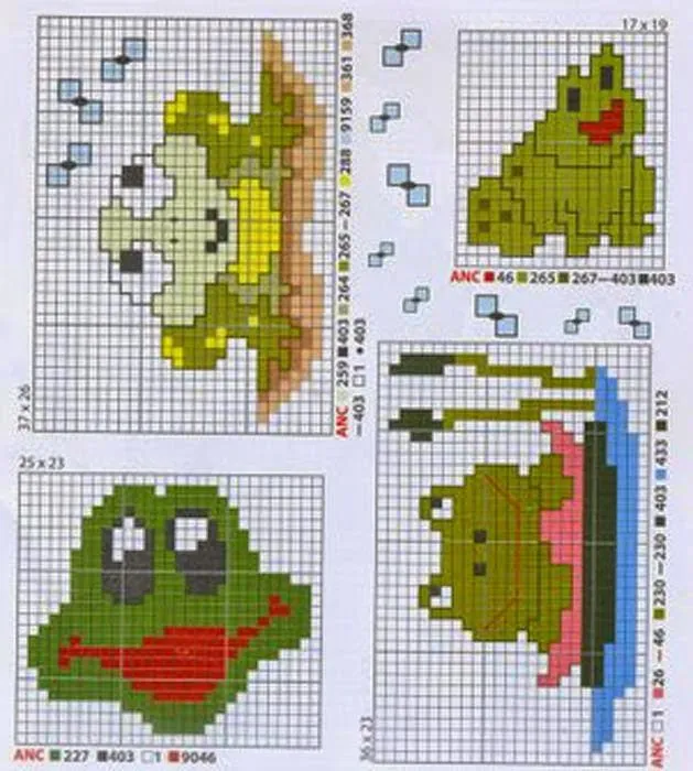 Revistas de manualidades Gratis: Graficos de sapos y ranas en ...