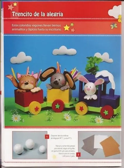 Revistas de manualidades Gratis: Moldes tren en goma eva ...