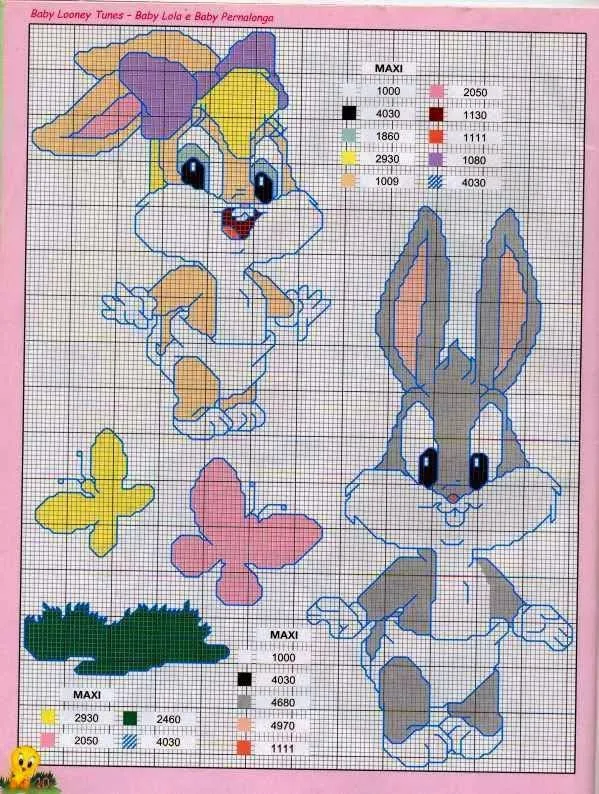 Revistas de manualidades Gratis: Punto de Cruz Looney Tunes Revistas de manualidades Gratis: Punto de Cruz Looney Tunes
