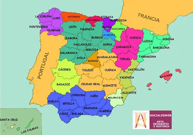 ESPAÑA MAPA POLÍTICO :: comienzosexto.webnode.es ESPAÑA MAPA POLÍTICO :: comienzosexto.webnode.es