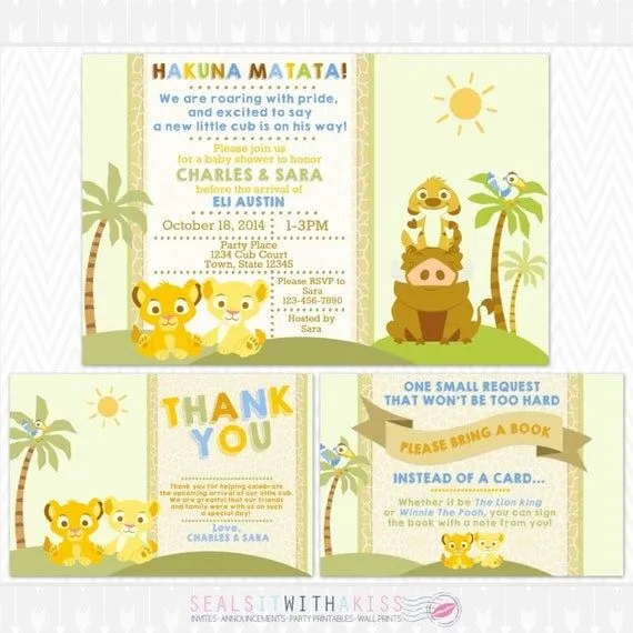 El Rey León bebé Baby Shower invitación por SealsItWithAKiss