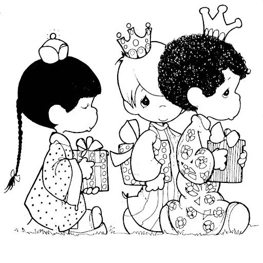Pinto Dibujos: Reyes Magos Precious Moments para colorear Pinto Dibujos: Reyes Magos Precious Moments para colorear