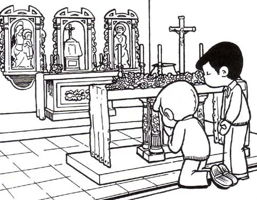 COLOREAR DIBUJOS DE NIÑOS REZANDO | Dibujos para colorear