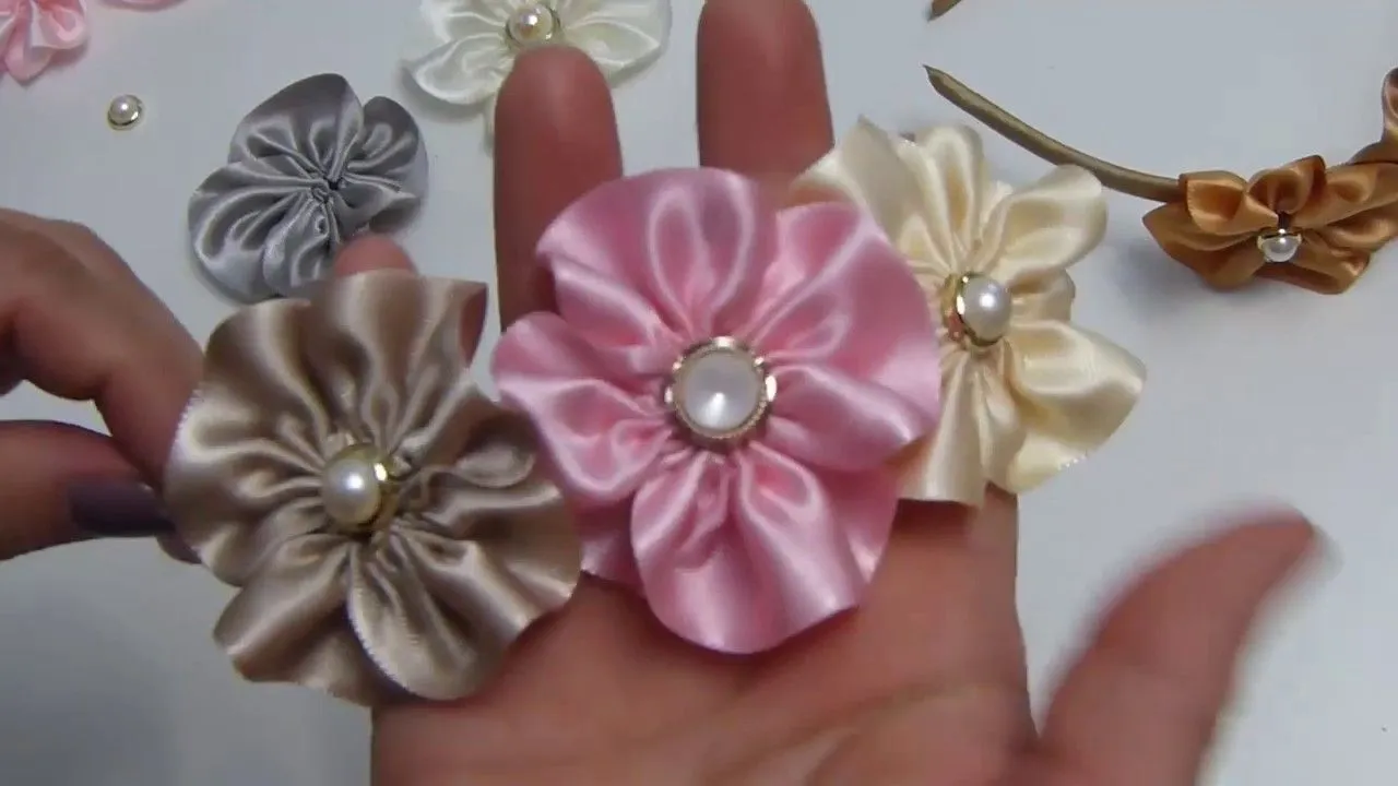 RIBBON FLOWERS/ Flores listón Raso [para decorar Diademas]