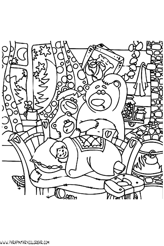 ricitos de oro, osos Colouring Pages