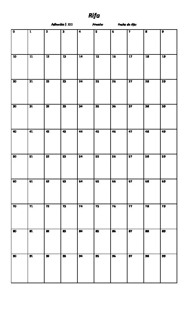 rifa 100 numeros - PDFCOFFEE.COM