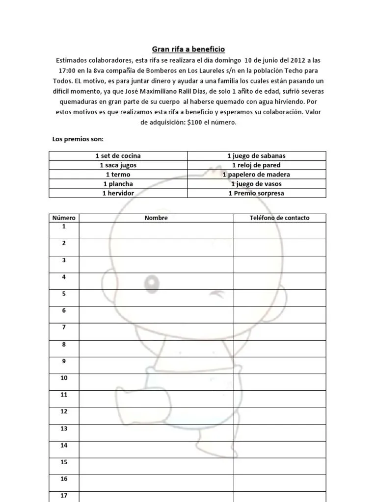 Gran Rifa A Beneficio | PDF | Violencia | Desastres y Accidentes Gran Rifa A Beneficio | PDF | Violencia | Desastres y Accidentes
