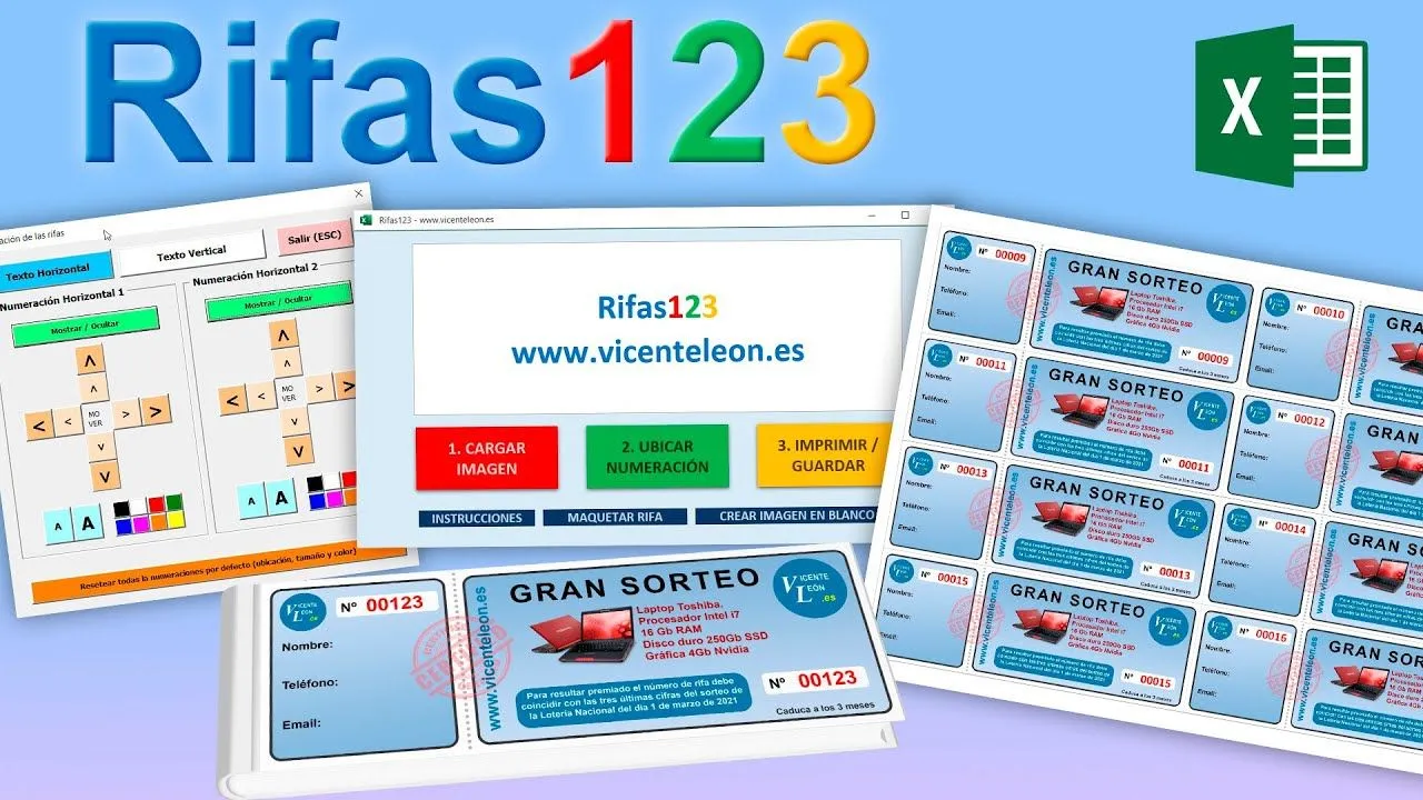 Rifas123, crear rifas, boletos y entradas en Excel - YouTube