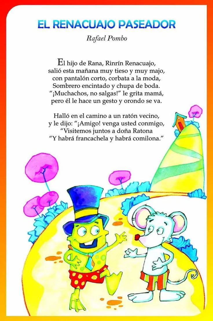 RIN RIN RENACUAJO | Rafael pombo, Cuentos de rafael pombo, Rin