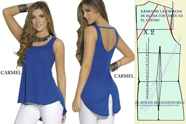 El Rincon De Celestecielo: Patrón básico de espalda de blusa con ...