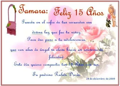 Mi rincón Creativo: TARJETA DE SALUDO-15 AÑOS Mi rincón Creativo: TARJETA DE SALUDO-15 AÑOS