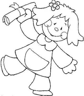 El rincon de la infancia: ♥Niña egresada a con color y sin color