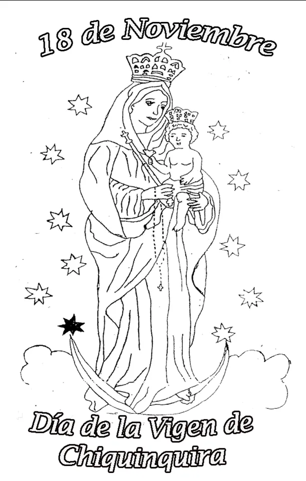 Imagen de la virgen de la chinita para colorear - Imagui