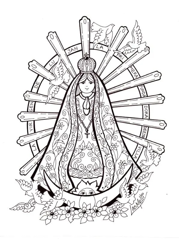 El Rincón de las Melli: Dibujo de Nuestra Señora de Lujan El Rincón de las Melli: Dibujo de Nuestra Señora de Lujan