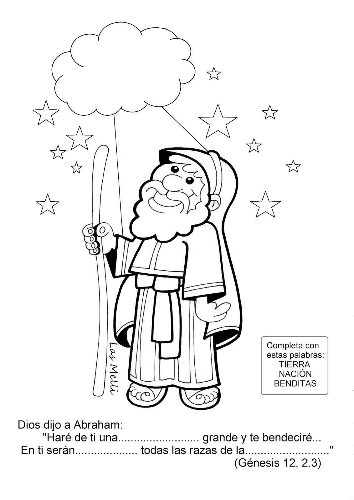 El Rincón de las Melli: Dios dijo a Abraham... (para completar y colorear) El Rincón de las Melli: Dios dijo a Abraham... (para completar y colorear)
