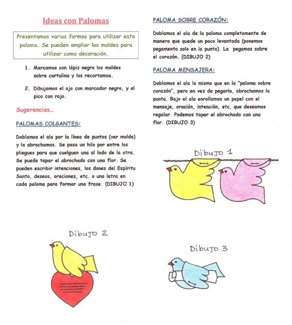 El Rincón de las Melli: Ideas con palomas